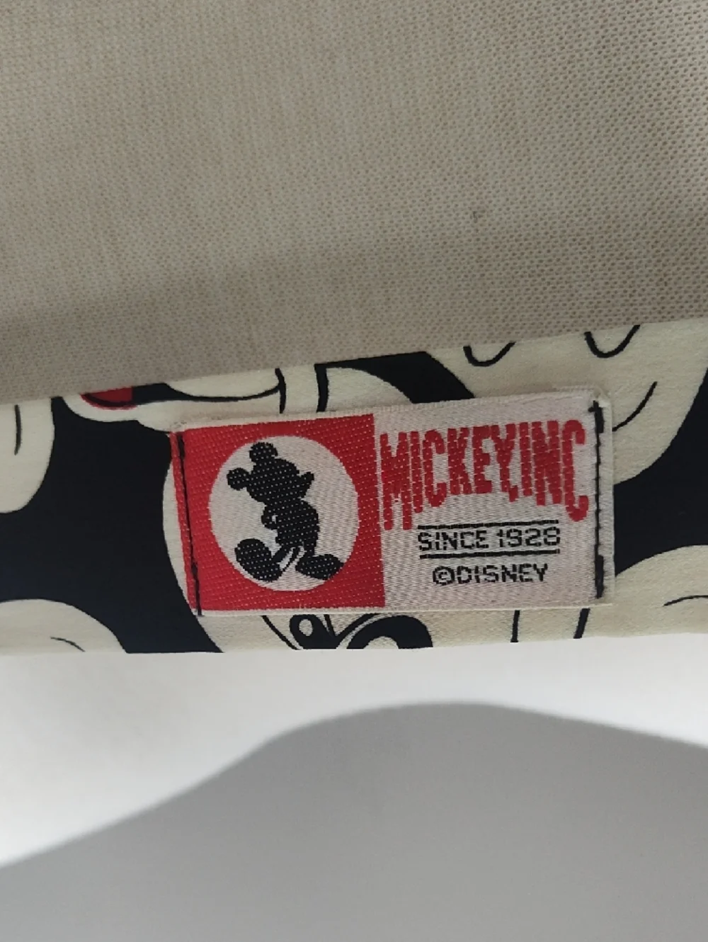 Disney Vintage Black Red and Cream Silk Mickey Print Suspenders with Gold Accent - Picture 7 of 10